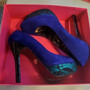 Betsey Johnson Blue Dareah Suede Shoes